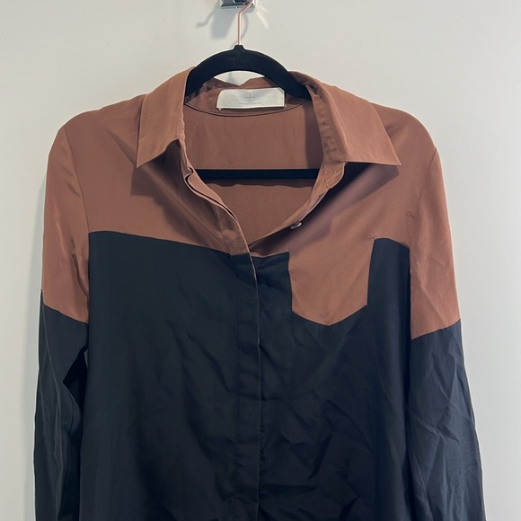 Thakoon Addition silk blouse - brown and black size 0 - Picture 3 of 3
